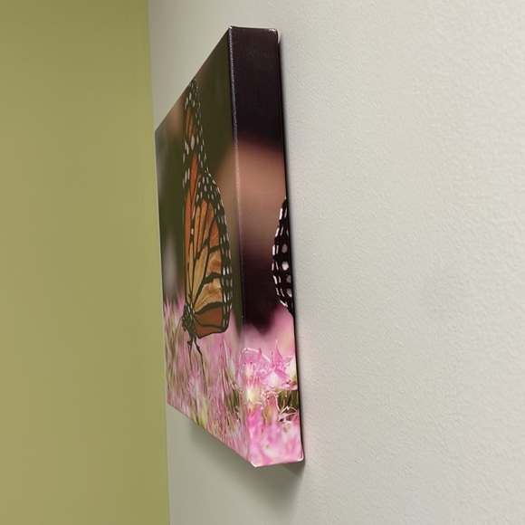 Butterfly on flower canvas picture - Picture 2 of 3